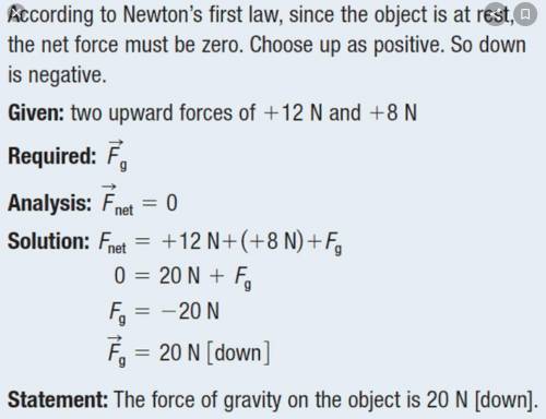 Give two mathematical examples of newton's first law and the solutions​