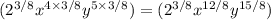 (2^{3/8}x^{4\times 3/8}y^{5\times 3/8}) = (2^{3/8}x^{12/8}y^{15/8})