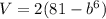 V = 2(81 - {b}^{6} )