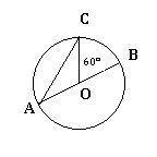 Ab id a diameter of a circle centered at o. c is a point on the circle such that angle boc is 60 deg