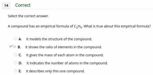 Acompound has an empirical formula of c2h5. what is true about this empirical formula?  a. it models