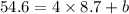 54.6=4\times 8.7+b