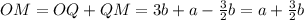 OM=OQ+QM = 3b + a-\frac{3}{2}b = a+\frac{3}{2}b