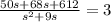 \frac{50s+68s+612}{s^2+9s}=3