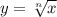 y=\sqrt[n]{x}