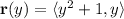 \mathbf r(y)=\langle y^2+1,y\rangle