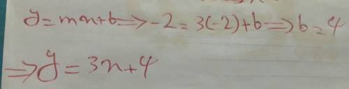 M=3;  (-2,-2) write a rule for the linear function whose graph has slope m and contains the given po