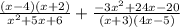 \frac{(x-4)(x+2)}{x^{2}+5x+6}+\frac{-3x^{2}+24x-20}{(x+3)(4x-5)}