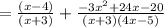 =\frac{(x-4)}{(x+3)}+\frac{-3x^{2}+24x-20}{(x+3)(4x-5)}