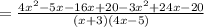 =\frac{4x^{2}-5x-16x+20-3x^{2}+24x-20}{(x+3)(4x-5)}