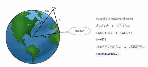 Earth has a radius of 6371 km. a pilot is flying at a steady altitude of 6.6 km above the earths sur