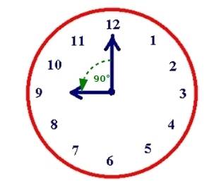 Classify and estimate the measure of the clockwise angle formed by the hour hand and the second hand
