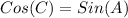 Cos(C)=Sin(A)