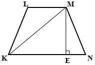Given: klmn is a trapezoid m∠n = m∠kml  me ⊥ kn , me = , ke = 8, lm: kn = 3: 5  find:
