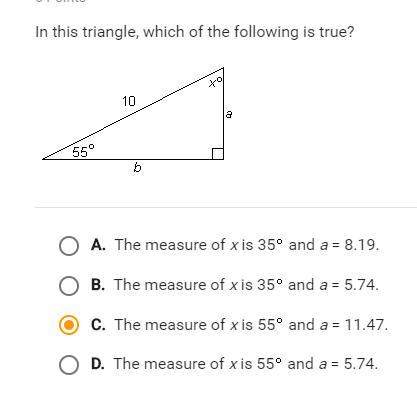 Hell will give more than 5 point in this triangle, which of the following is true?