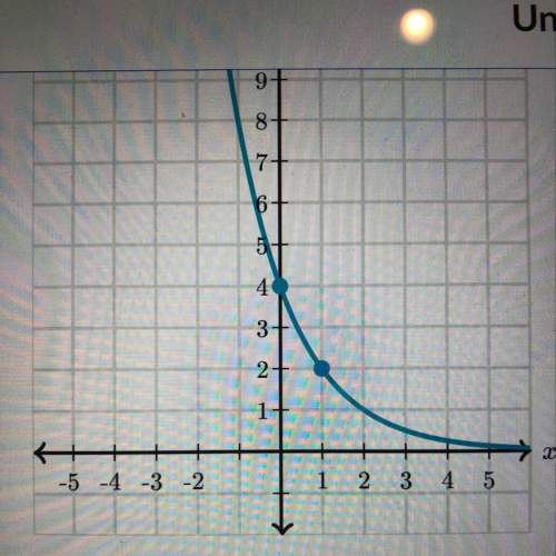 The exponential function h, whose graph is given below, can be written as h(x)=a•b^x. complete the e