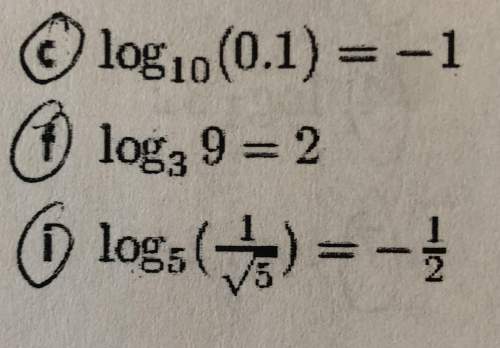 Write an equivalent exponential equation for the following three problems.