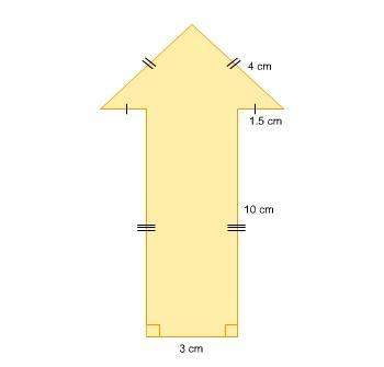 What is the perimeter of this shape?  a. 16 cm b. 34 cm c. 18.5