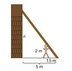 How far up does the ladder reach on the building?  round your answer to the nearest hund