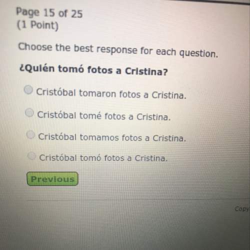 choose the best response for each question.  ¿quien tomó fotos a cristina?&lt;