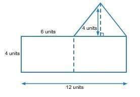 The area of the triangular section is units. the area of the entire figure is units.