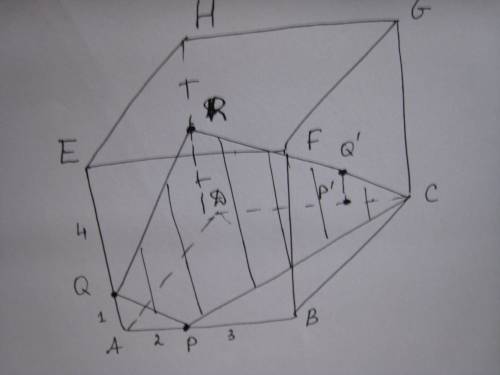 Let $abcdefgh$ be a cube of side length 5, as shown. let $p$ and $q$ be points on $\overline{ab}$ an