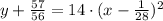 y+\frac{57}{56} = 14 \cdot (x-\frac{1}{28})^2