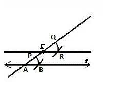 Which diagram suggests a correct construction of a line parallel to given line w and passing through