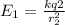 E_1=\frac{kq2}{r_2^2}