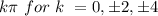 k \pi \ for \ k \ =0 ,  \pm 2,  \pm4