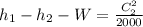 h_1-h_2-W=\frac{C_2^2}{2000}