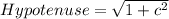 Hypotenuse = \sqrt{1 + c^2}