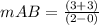 mAB=\frac{(3+3)}{(2-0)}