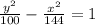 \frac{y^{2}}{100} - \frac{x^{2}}{144} =1