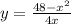 y =  \frac{48- x^{2} }{4x}