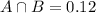 A \cap B = 0.12