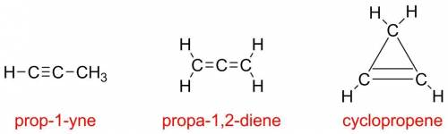 How many isomers are there with the formula c3h4?  include both structural and geometric isomers?