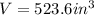 V=523.6in^3