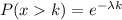 P(xk)=e^{-\lambda k}