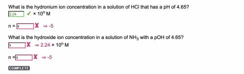 What is the hydroxide ion concentration in a solution of nh3 with a poh of 4.65?  × 10n m n =