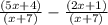 \frac{(5x+4)}{(x+7)}-\frac{(2x+1)}{(x+7)}