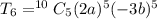 T_6=^{10}C_5(2a)^{5}(-3b)^5