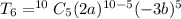 T_6=^{10}C_5(2a)^{10-5}(-3b)^5