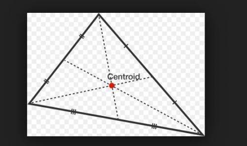 Which best describes the centroid of a triangle? a. the point where three altitudes of the triangle