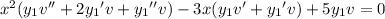x^2(y_1v''+2{y_1}'v+{y_1}''v)-3x(y_1v'+{y_1}'v)+5y_1v=0