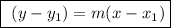 \fbox{\begin\\\ \math (y-y_{1})=m(x-x_{1})\\\end{minispace}}