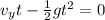 v_y t -  \frac{1}{2}gt^2=0