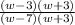\frac{(w-3)(w+3)}{(w-7)(w+3)}