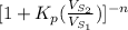 [1 + K_{p}(\frac{V_{S_{2}}}{V_{S_{1}}})]^{-n}