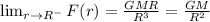 \lim_{r\rightarrow R^{-}}F(r)=\frac{GMR}{R^{3}}=\frac{GM}{R^{2}}